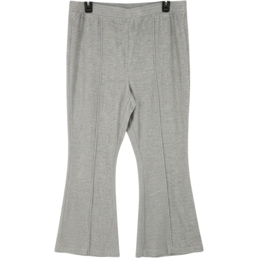Aerie Groove-On Ribbed Velour Flare‎ Leg Pants Women XL Short Gray